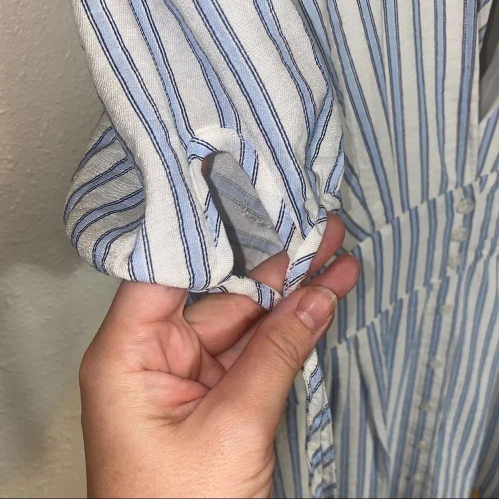 Favlux 1XL dress blue white stripes button tie - Picture 2 of 8